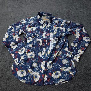 NEW $59.50 Duluth Wrinklefighter Floral Button Shirt Womens Size S Small